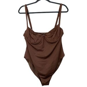Londre The Amalfi Underwire One Piece Bathing Suit Size XXL Brown Espresso New